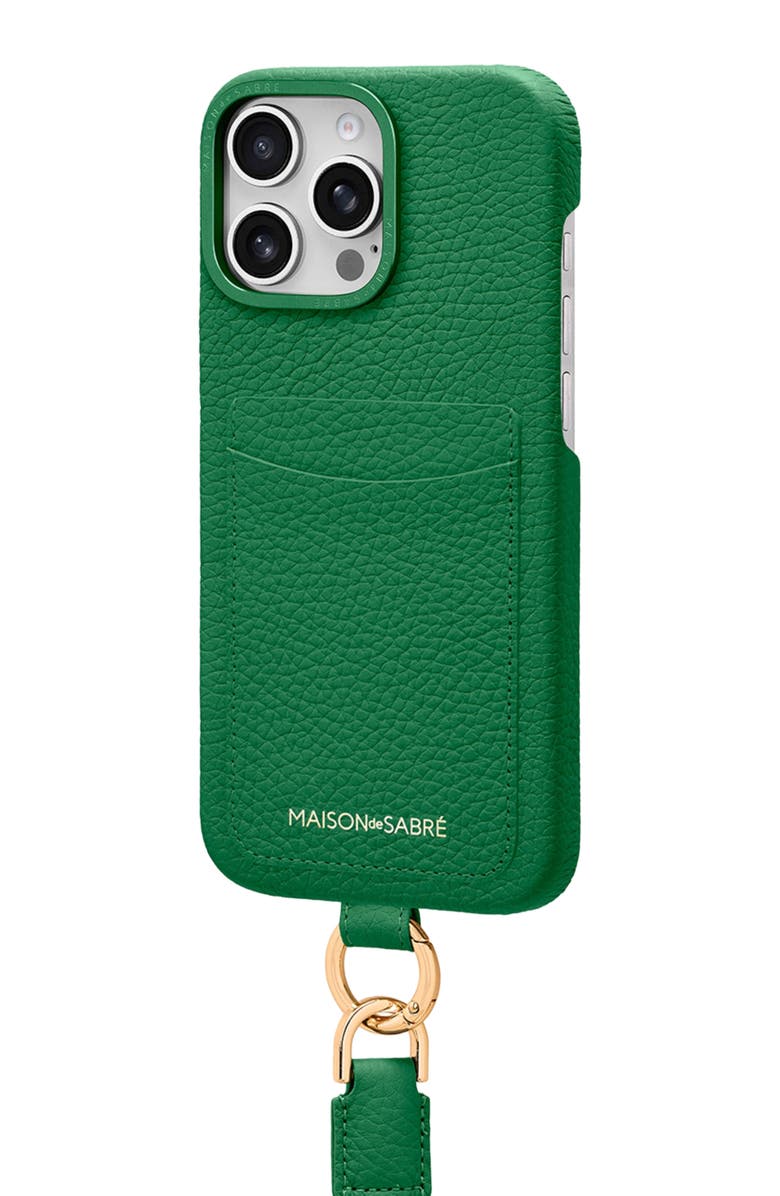 MAISON de SABRÉ Sling Phone Case, Alternate, color, Emerald Green