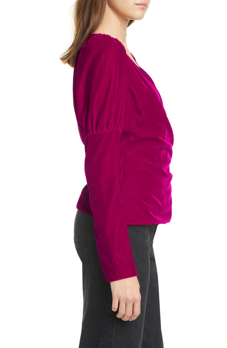 Cinq à Sept Theo Velvet Wrap Top, Alternate, color, 