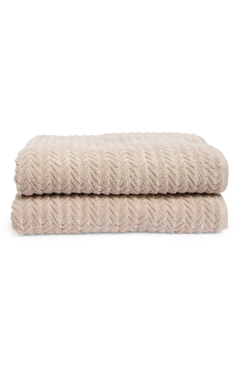 Matouk Seville 2-Piece Bath Sheets, Main, color, Alabaster