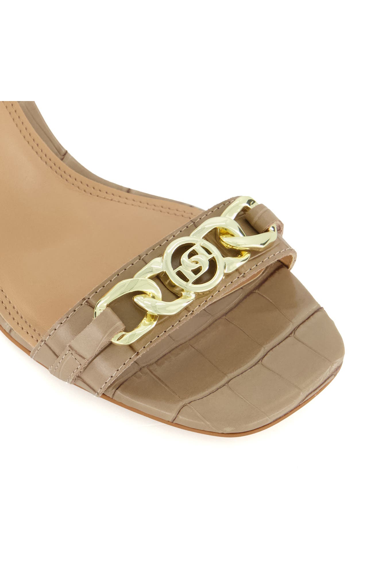 Dune London Manual Ankle Strap Sandal, Alternate, color, Taupe