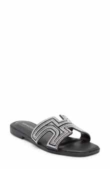 TOP MODA Louise Embellished Slide Sandal