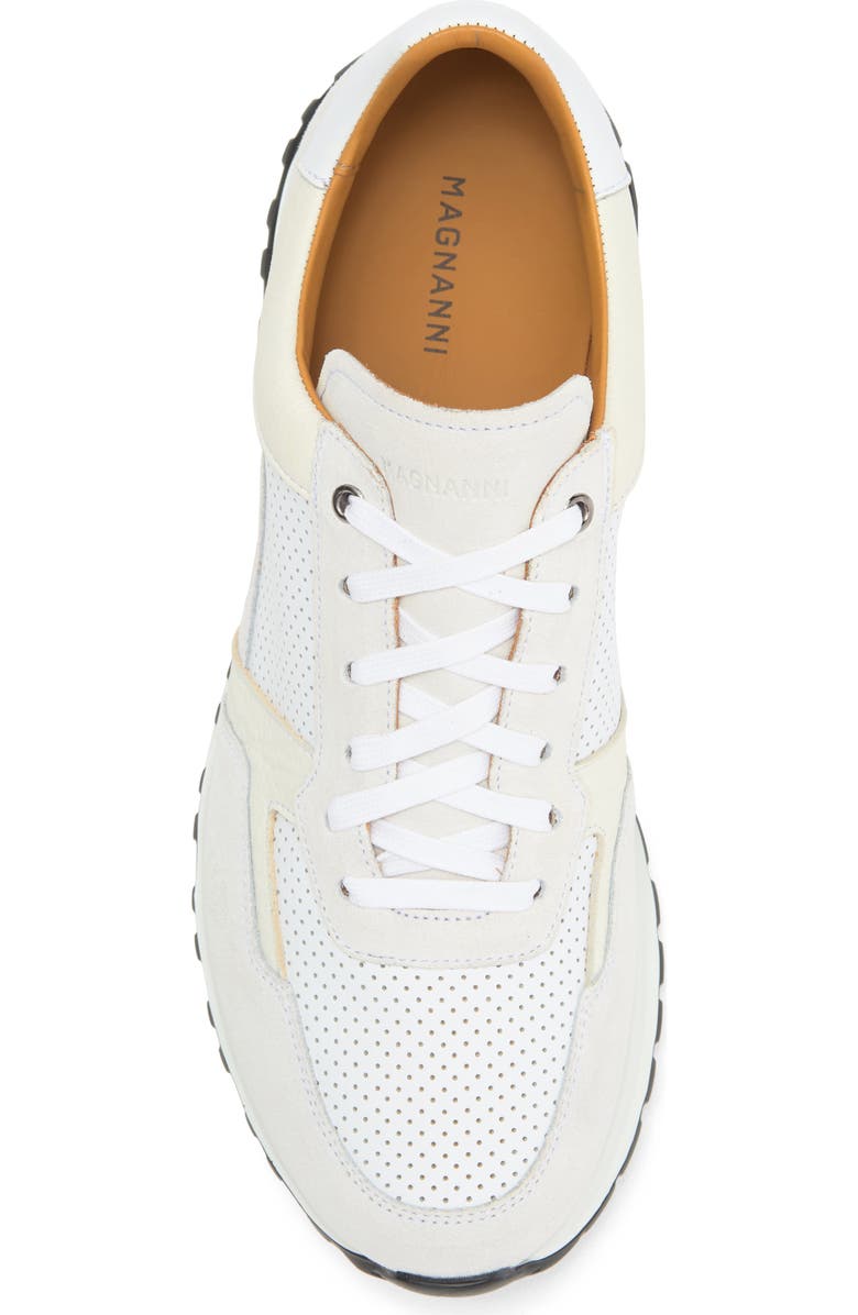 Magnanni Fado Perforated Sneaker, Alternate, color, White / White