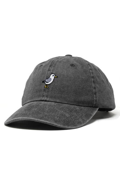 Dalix Seagull Embroidered Everyday Cap In Washed Black