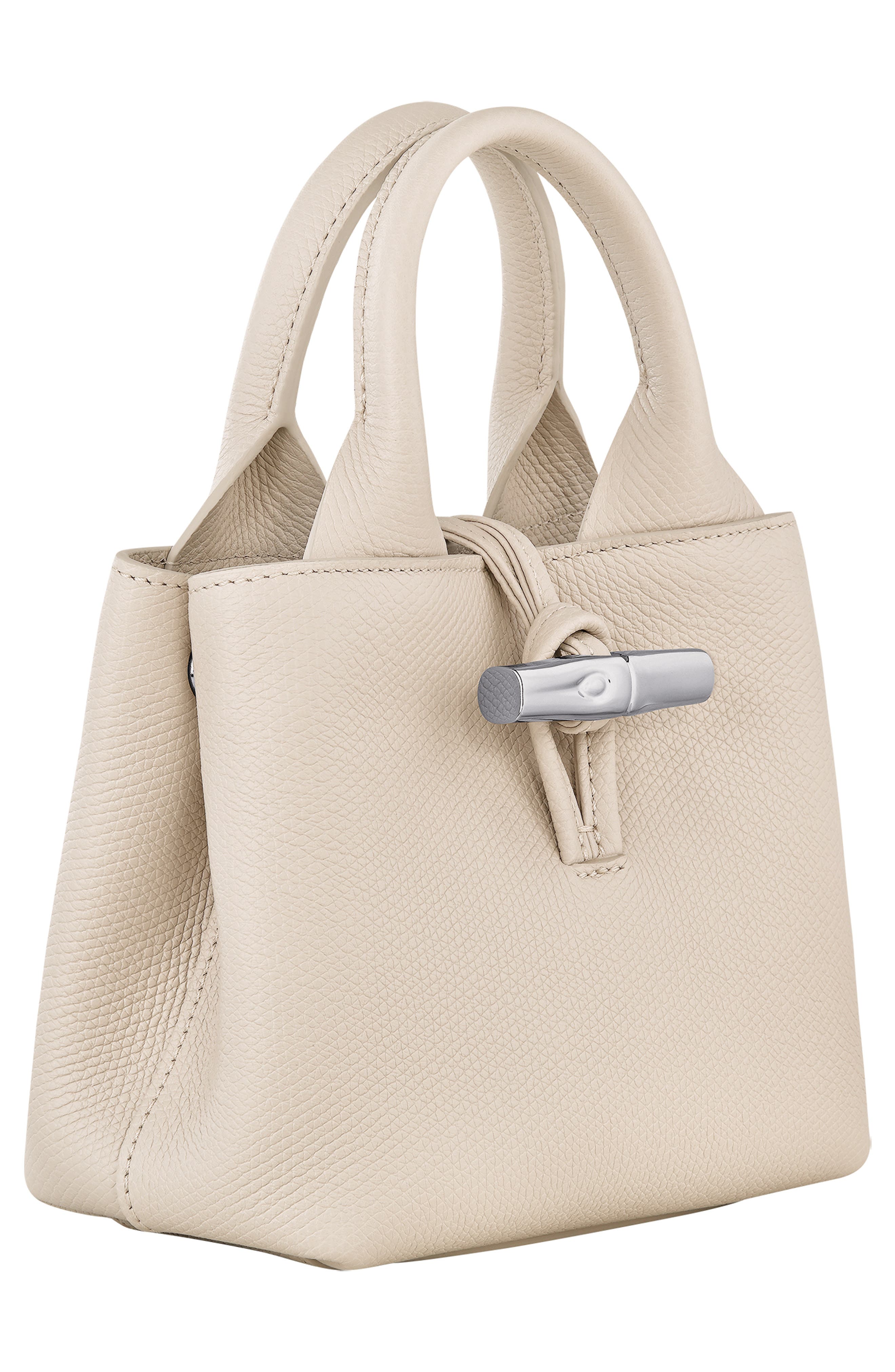 Longchamp Extra Small Le Roseau Leather Tote, Alternate, color, Paper