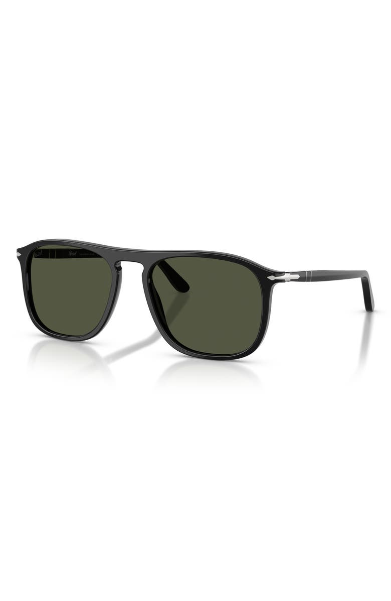 Persol 54mm Square Sunglasses, Alternate, color, Black / Green