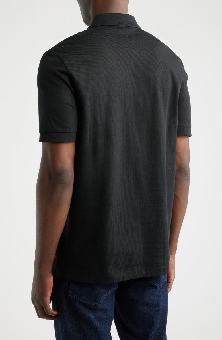 BOSS Paras Piqué Zip Polo, Alternate, color, Black