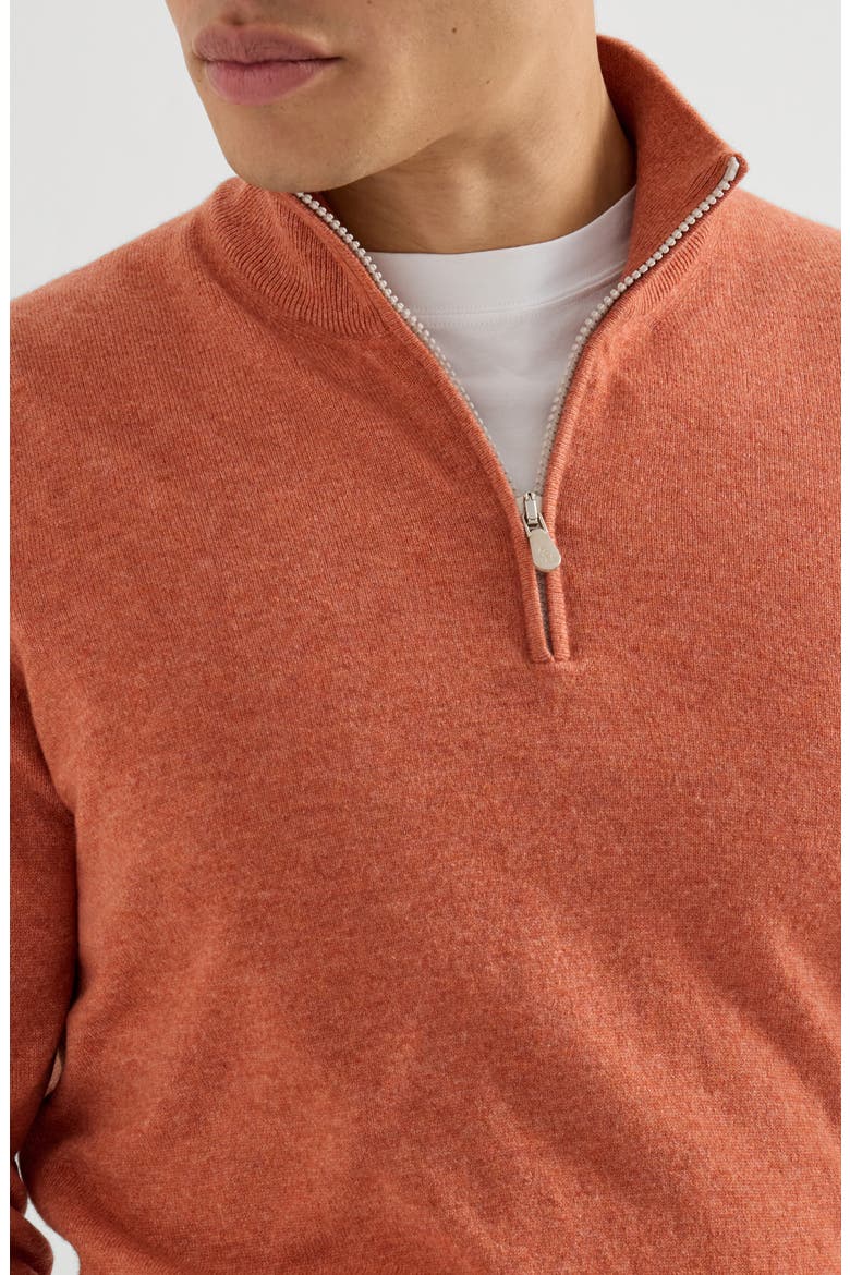 Cashmere sweater with half zip, Alternate, color, Red