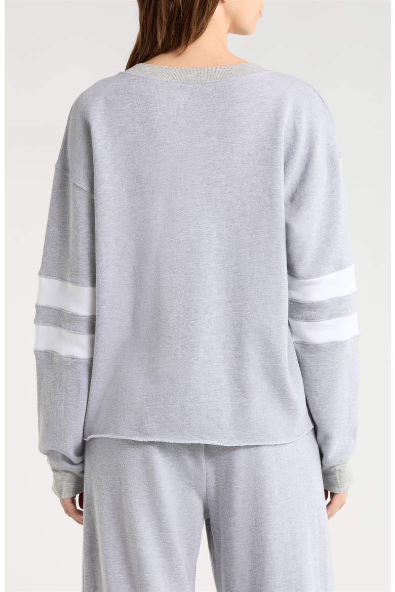 Cotton Varsity Sweatshirt, Alternate, color, HEATHER GREY WH