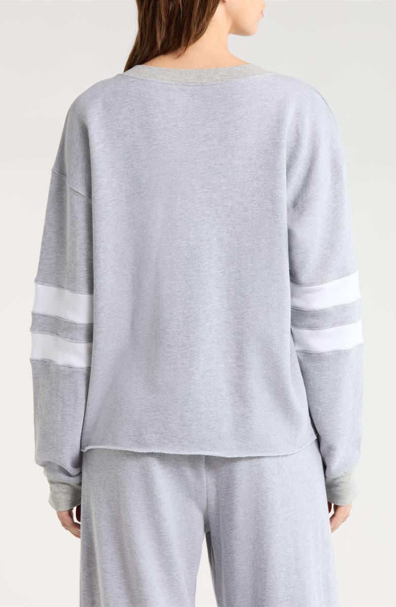 Year of Ours Cotton Varsity Sweatshirt, Alternate, color, Heather Grey Wh