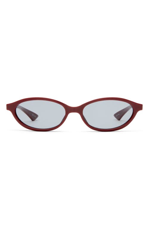 Le Specs Duskfall 55mm Oval Sunglasses In Burgundy