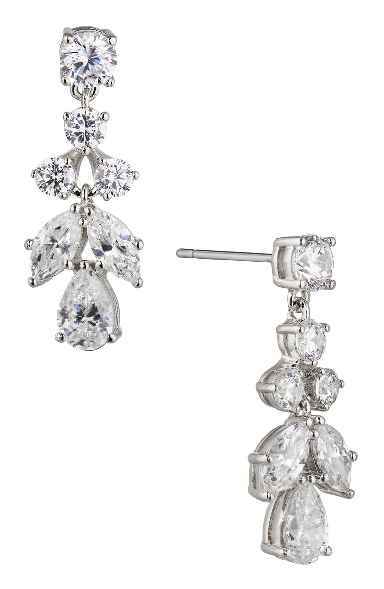 Nadri Cubic Zirconia Cluster Drop Earrings, Main, color, 