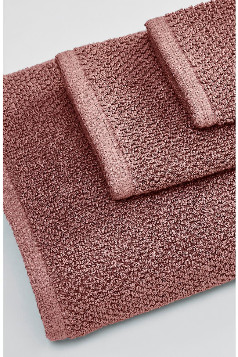 Cotton 6-Pack Textured Washcloths, Alternate, color, DESERT ROSE