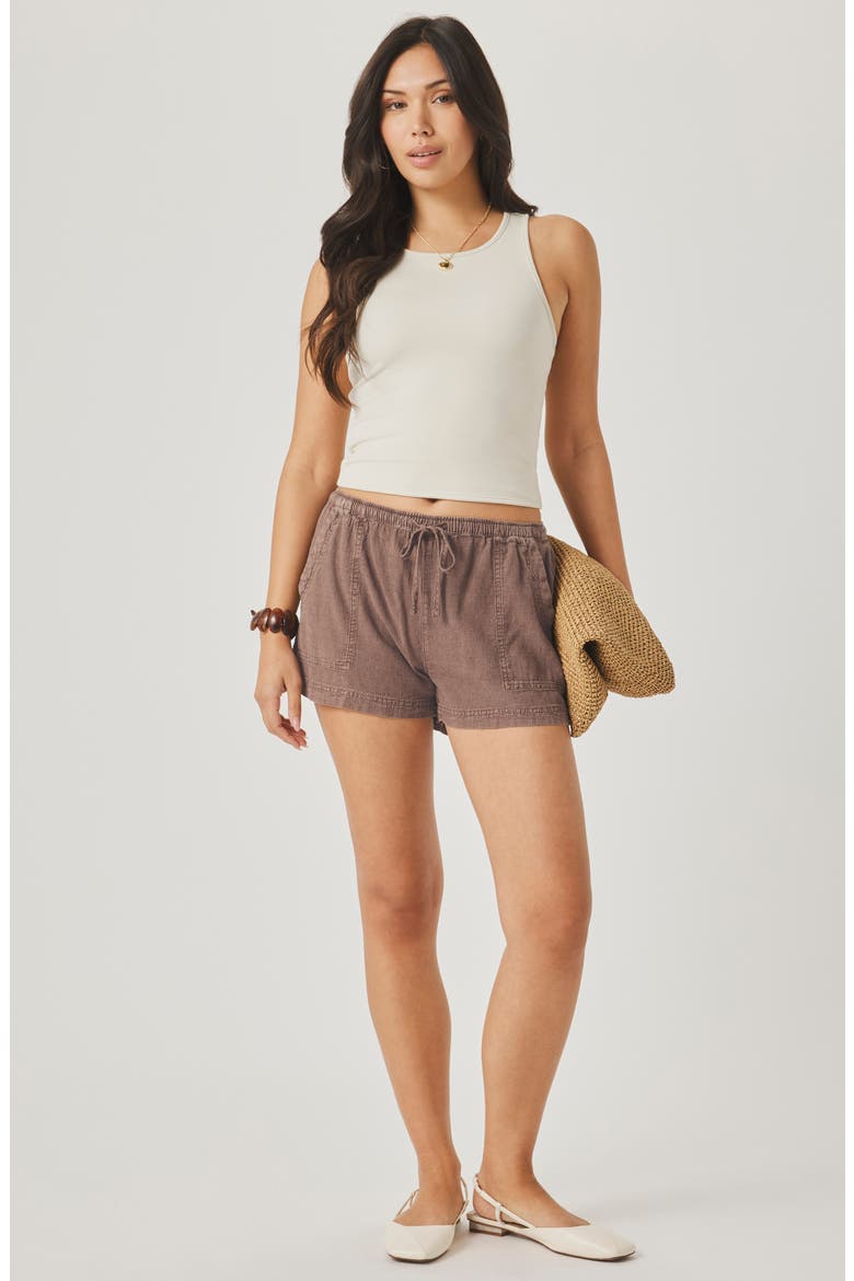 Rosalie Tie Waist Shorts, Alternate, color, WICKER BROWN