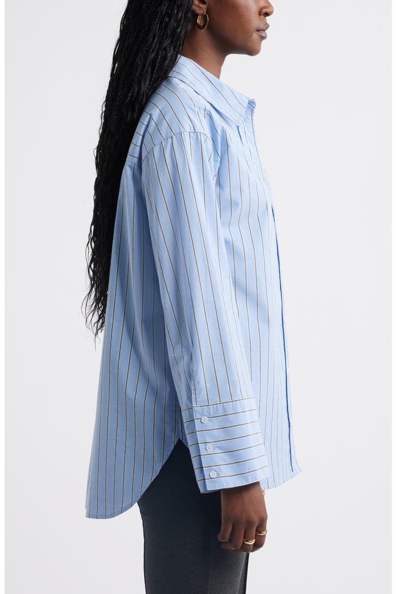 Stripe Cotton Poplin Button-Up Shirt, Alternate, color, BLUE- NAVY SHAYNA STRIPE