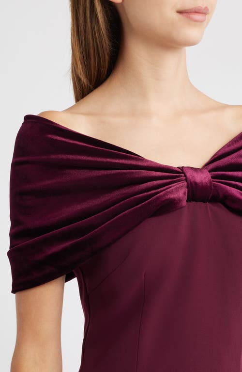 Sonya Moda Belluno Off The Shoulder Column Gown In Purple