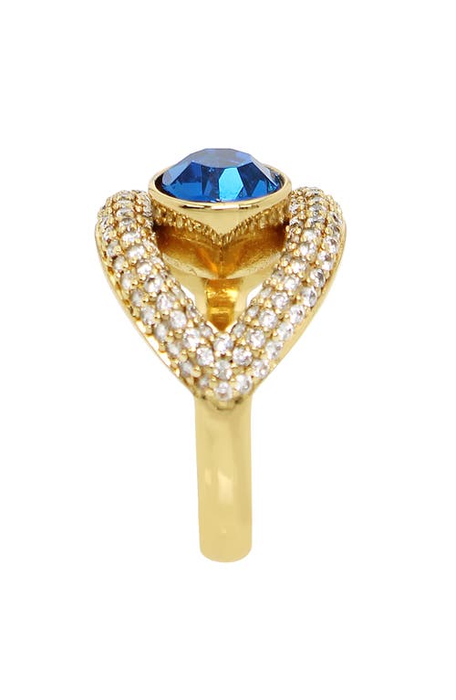 KURT GEIGER KURT GEIGER LONDON PAVÉ CRYSTAL EVIL EYE COCKTAIL RING 