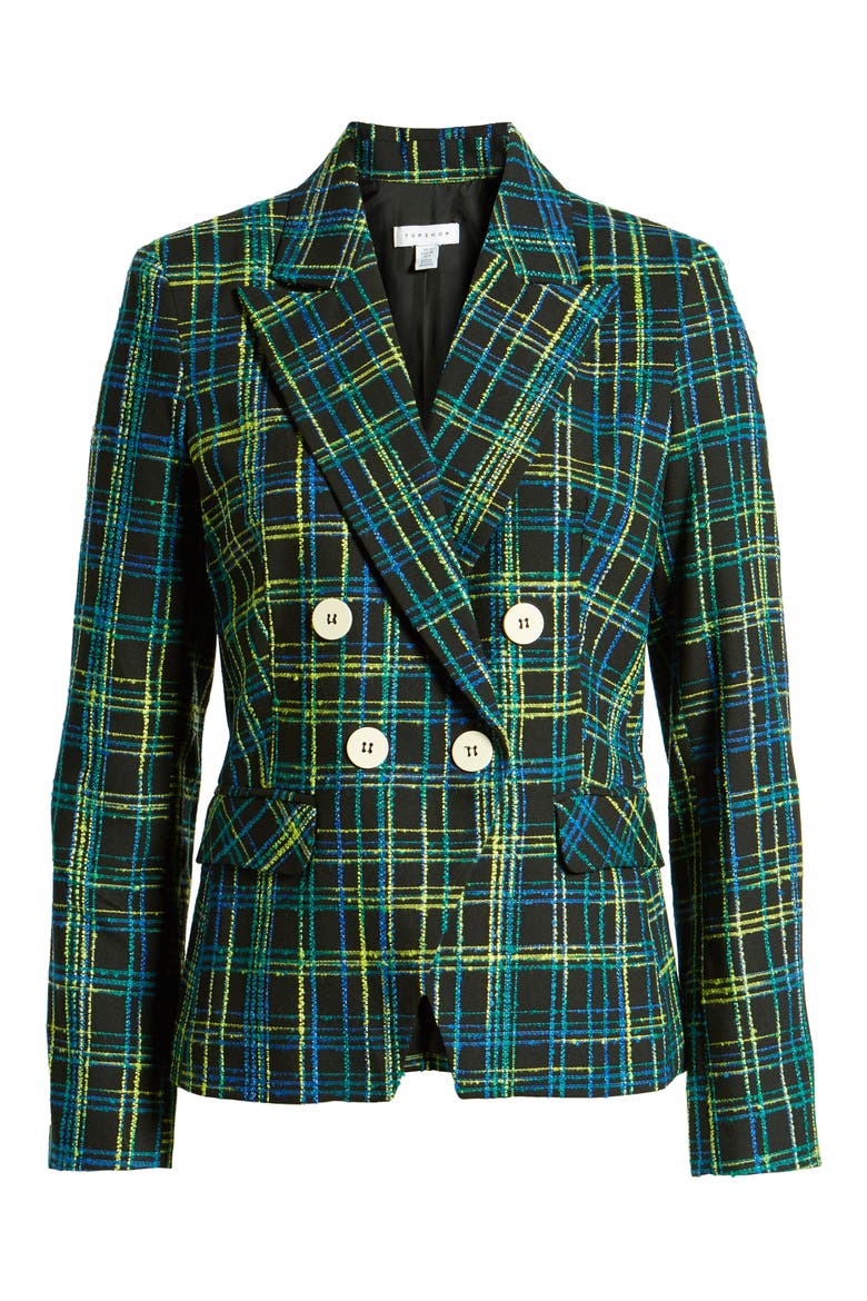 Bouclé Check Jacket, Alternate, color, BLACK MULTI