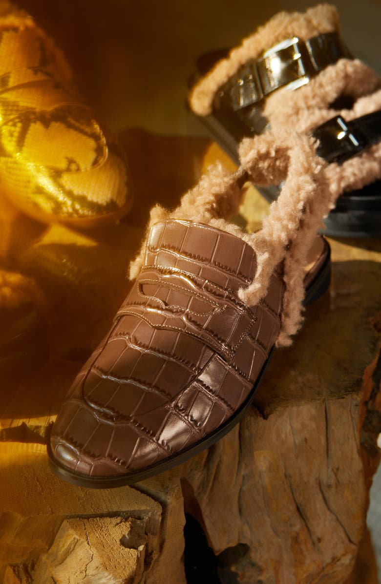 Aerosoles Gabrielle Faux Shearling Slingback Loafer, Alternate, color,