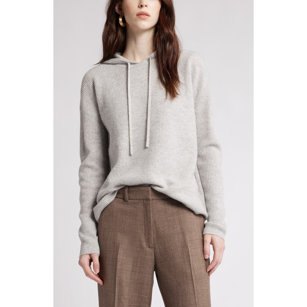 Nordstrom Wool & Cashmere Knit Hoodie In Grey Light Heather