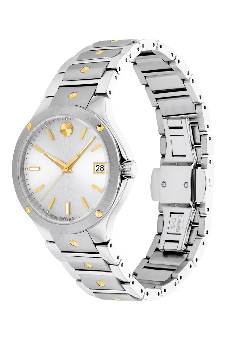 S.E. Dot Accent Bracelet Watch, 32mm, Alternate, color, SILVR DIAL