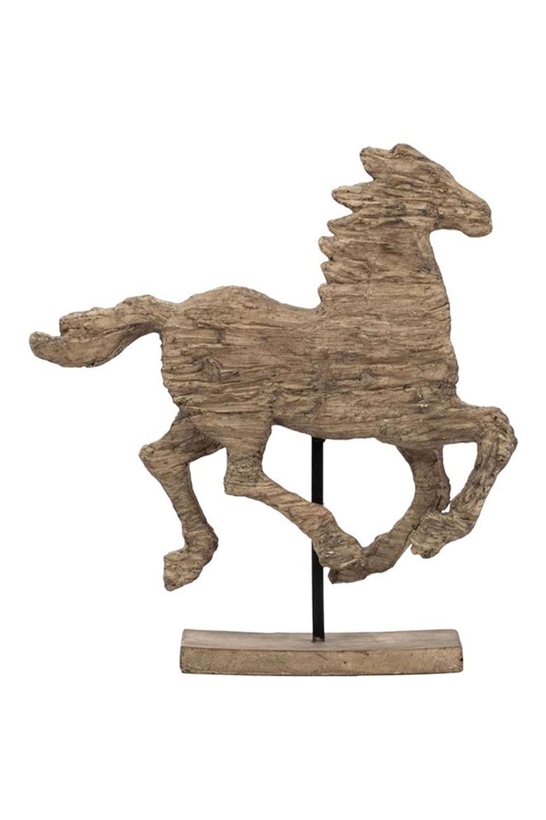 Defiance Spirited Horse Accent Decor, Main, color, BROWN