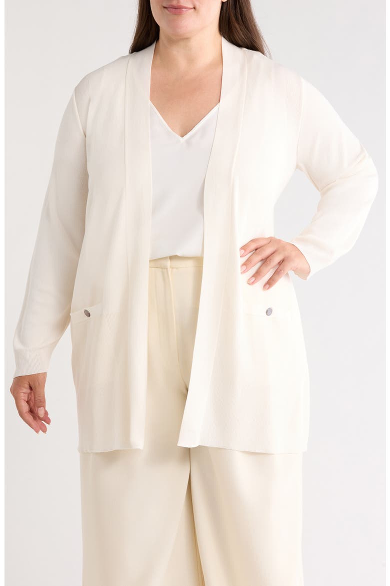 Pocket Open Front Cardigan, Main, color, WHITE DOVE