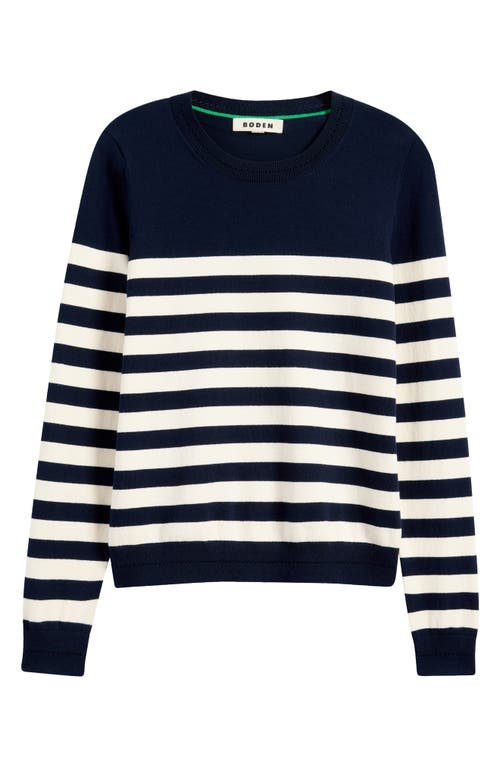 BODEN BODEN CATRIONA STRIPE COTTON BLEND SWEATER