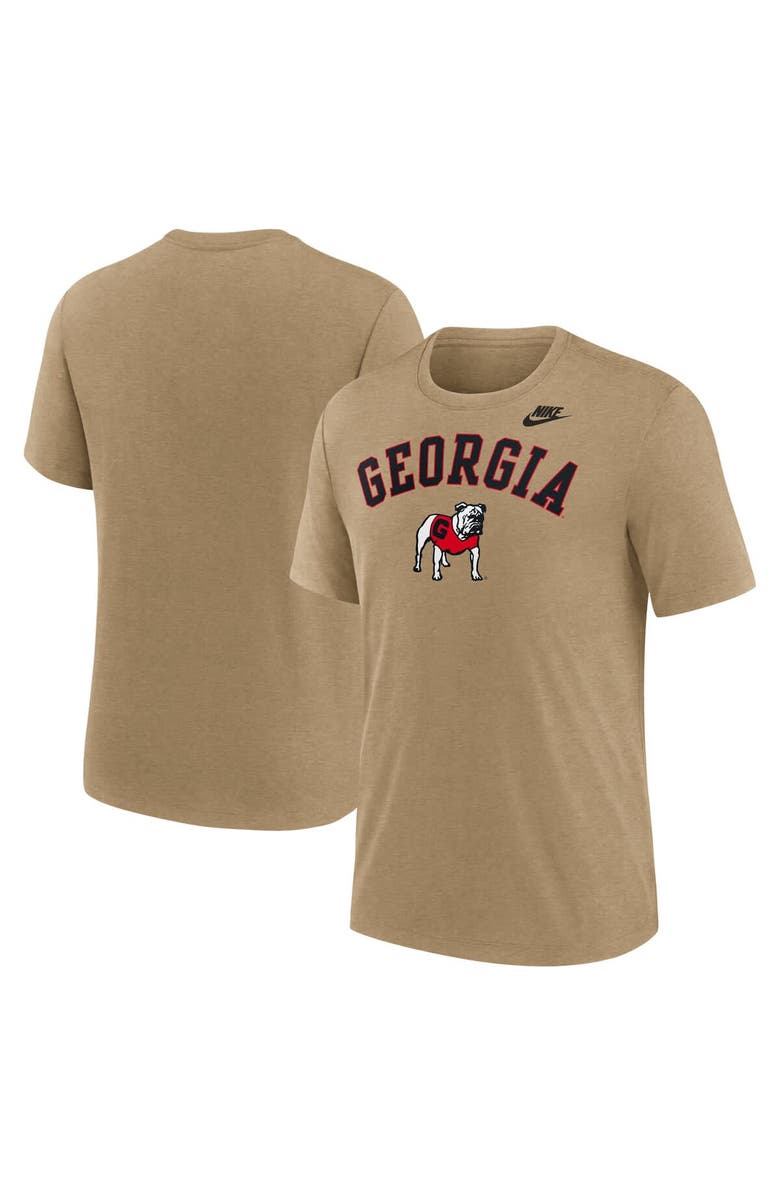 Nike Men's Nike Heather Light Brown Georgia Bulldogs Legacy Arch Tri-Blend T-Shirt, Alternate, color, Light Brown