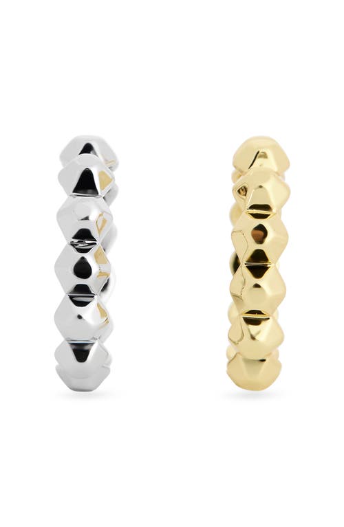 Covet Set Of 2 Two-tone Stackable Rings In Multi