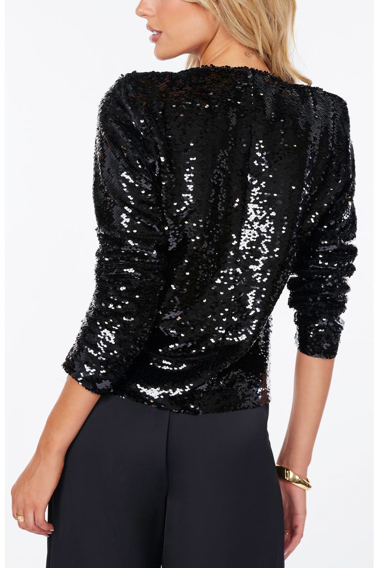 Sublime Sequin Jacket, Alternate, color, Caviar