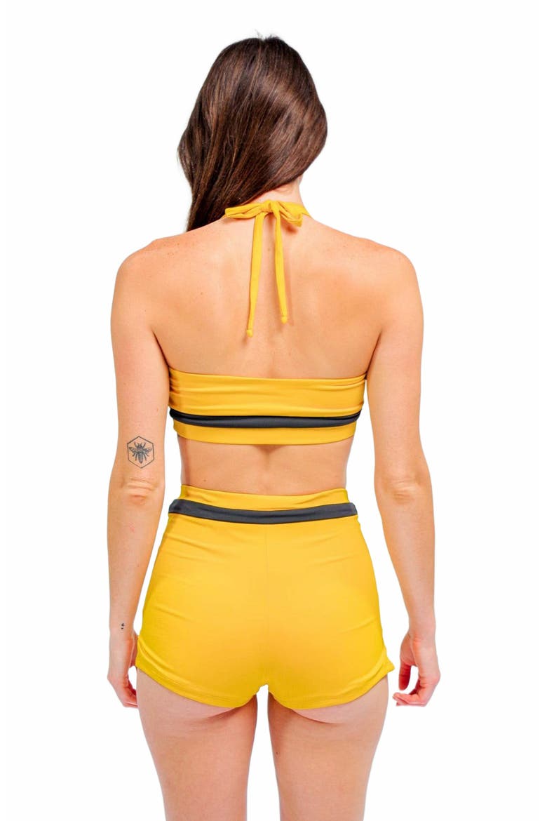 Moe Halter Bikini Top, Alternate, color, Mustard Yellow