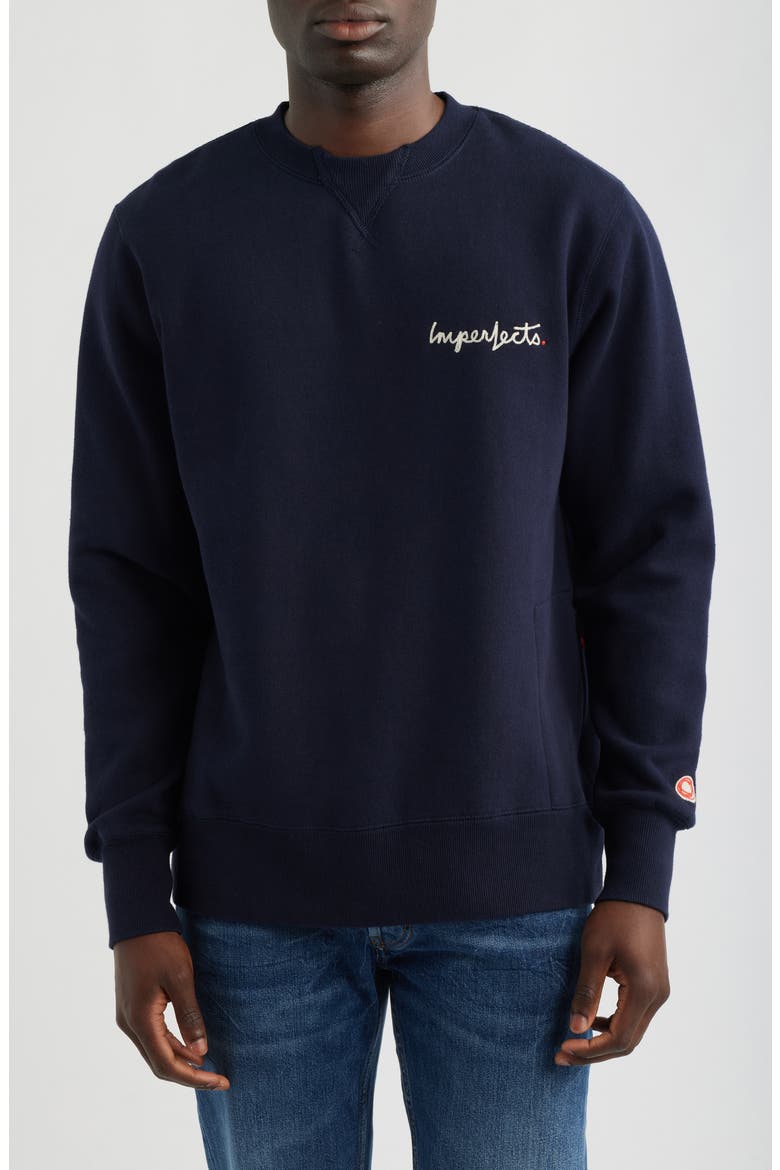 Signature Crew Midway Fleece Sweatshirt, Main, color, DARK NAVY