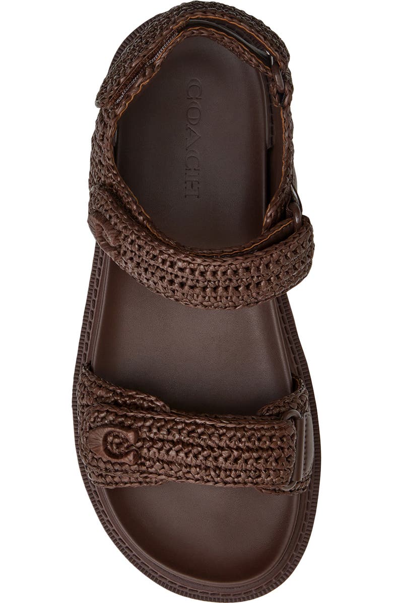 COACH Brynn Raffia Sandal, Alternate, color, Maple