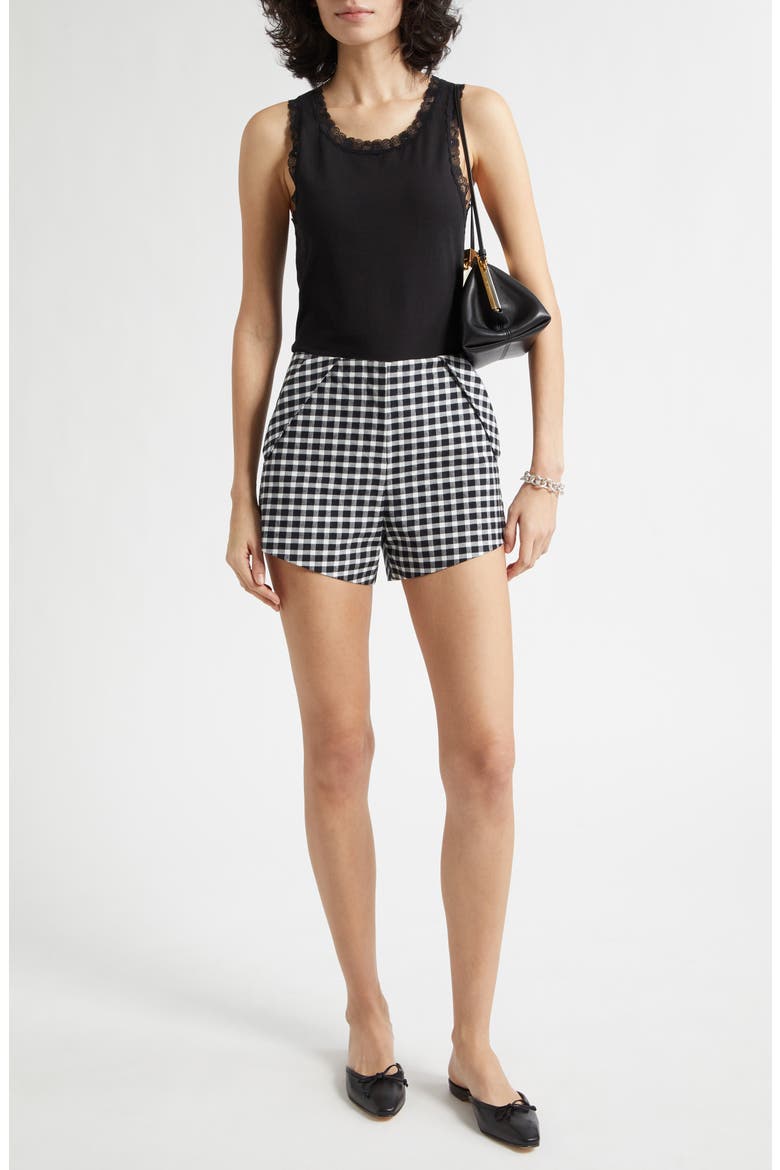 Chiara Check Shorts, Alternate, color, BLACK/ WHITE