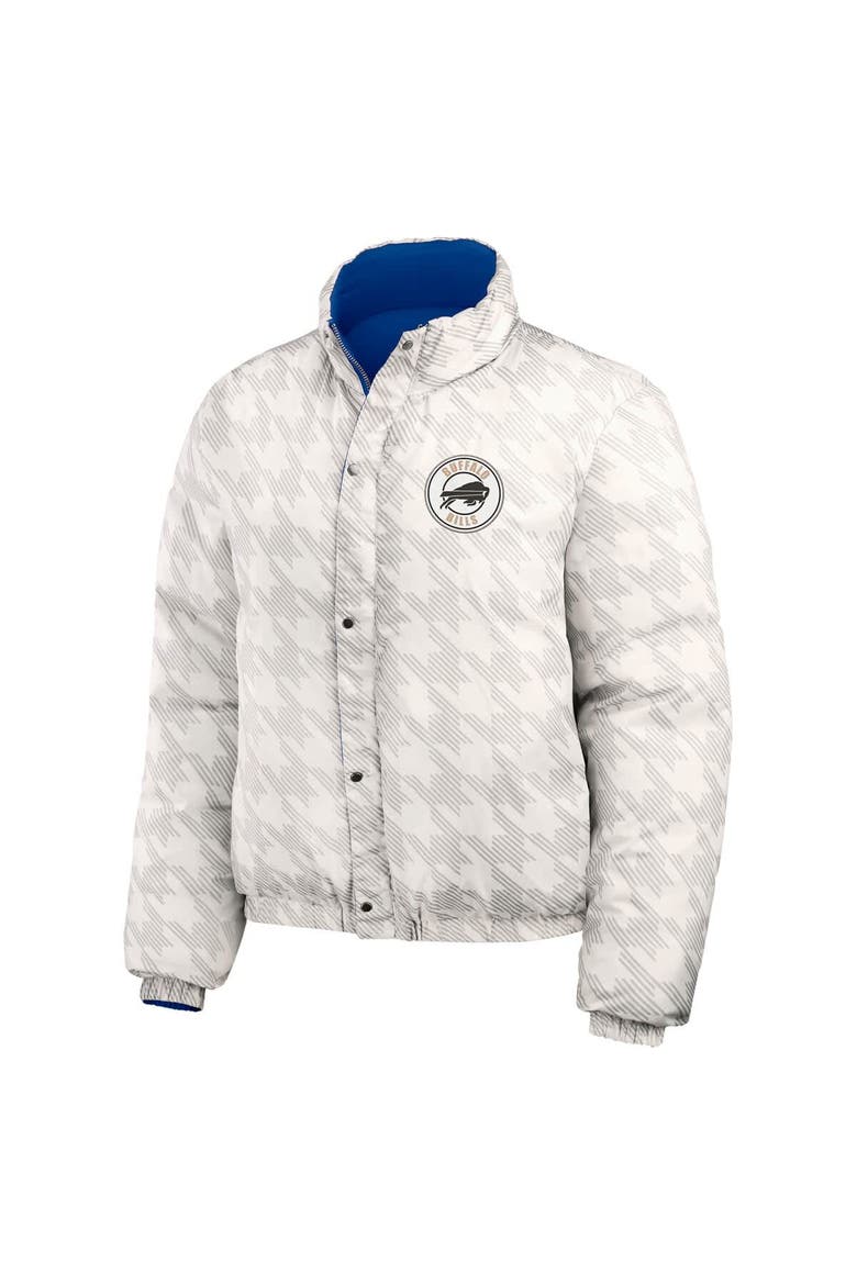 Women's WEAR by Erin Andrews  Royal/White Buffalo Bills Reversible Cropped Full-Zip Puffer Jacket, Alternate, color, Royal