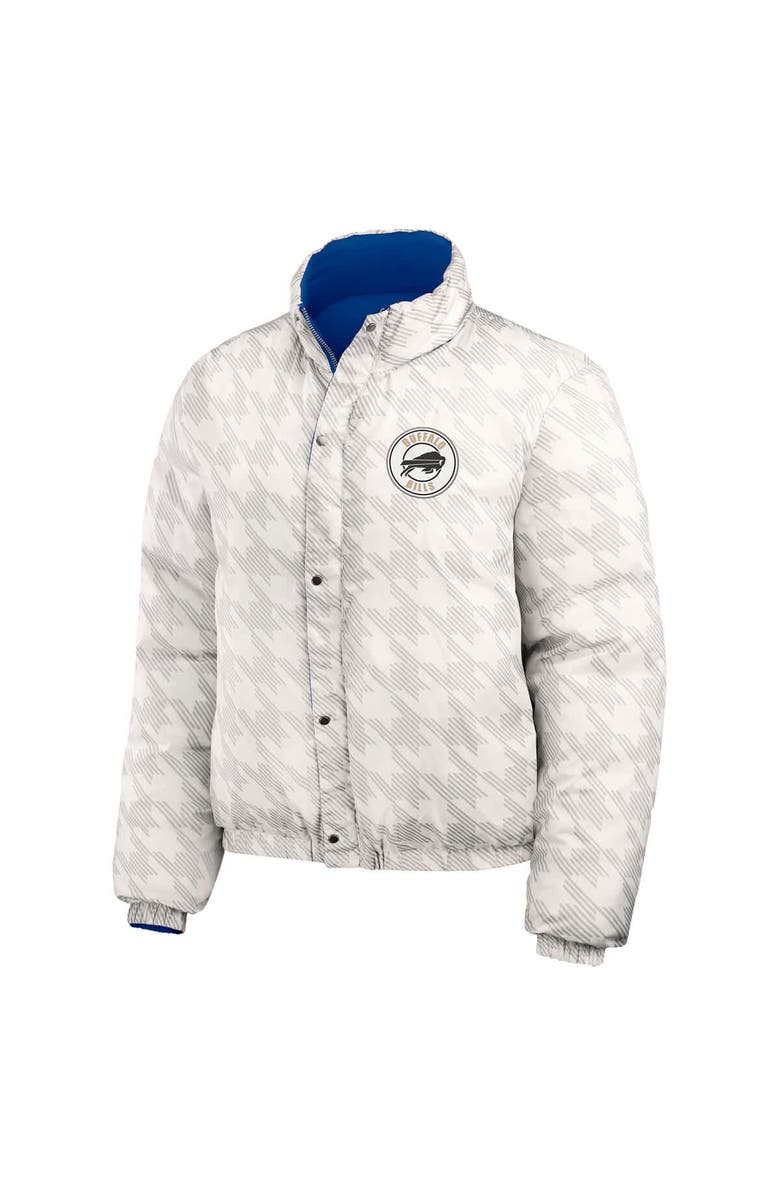 WEAR by Erin Andrews Women's WEAR by Erin Andrews  Royal/White Buffalo Bills Reversible Cropped Full-Zip Puffer Jacket, Alternate, color, 
