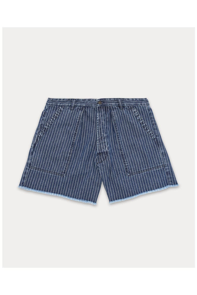 Colonel Pinstripe Denim Shorts, Main, color, Bleach Wash