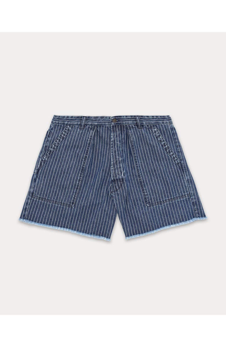 Fortela Colonel Pinstripe Denim Shorts, Main, color, Bleach Wash