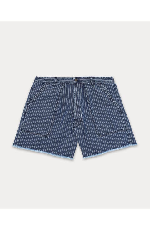 Colonel Pinstripe Denim Shorts