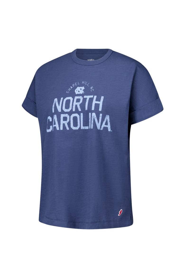 Women's League Collegiate Wear Navy North Carolina Tar Heels Slub Rolled Cuff T-Shirt, Alternate, color, Navy