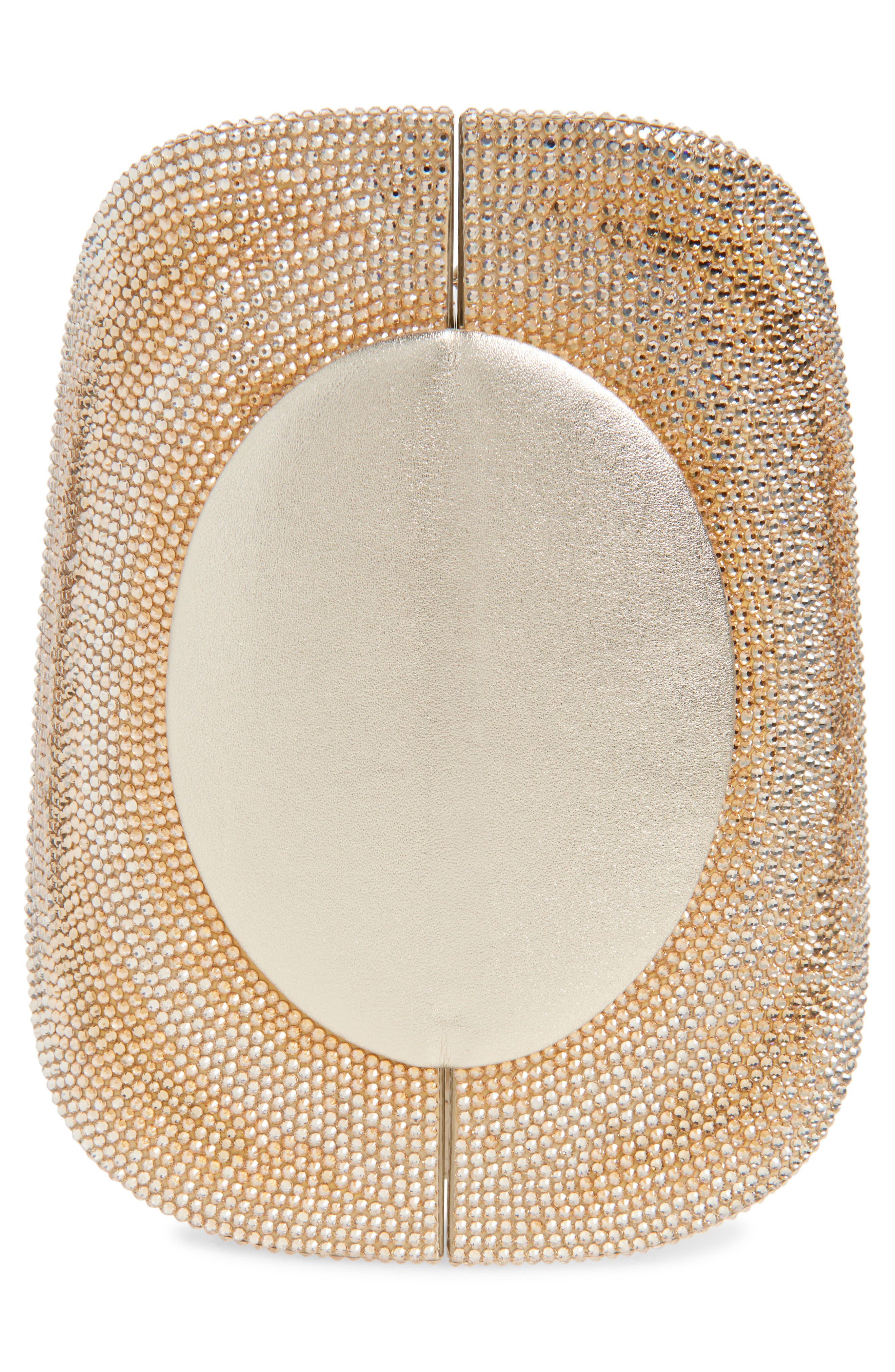 JUDITH LEIBER COUTURE Cowboy Hat Crystal Embellished Clutch, Alternate, color, Silver Prosecco Mult