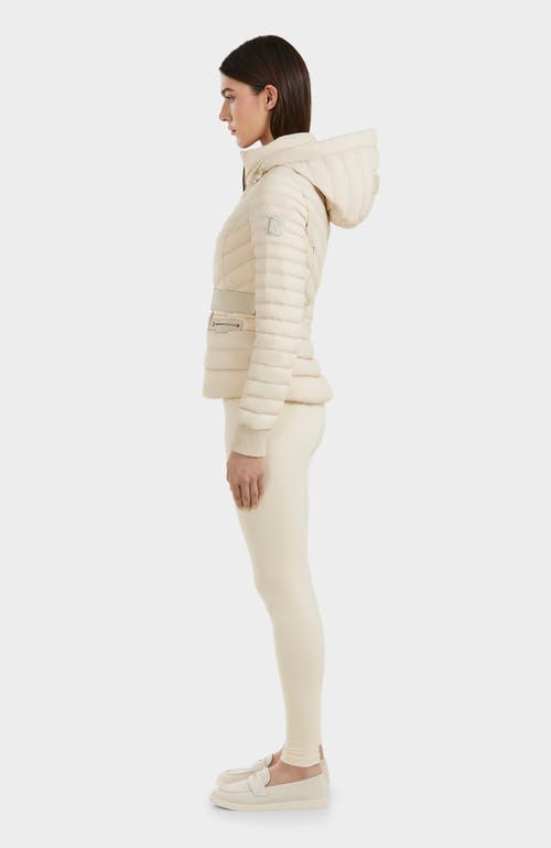 Rudsak Quilted Light Down Jacket With Removable Belt In Vanilla