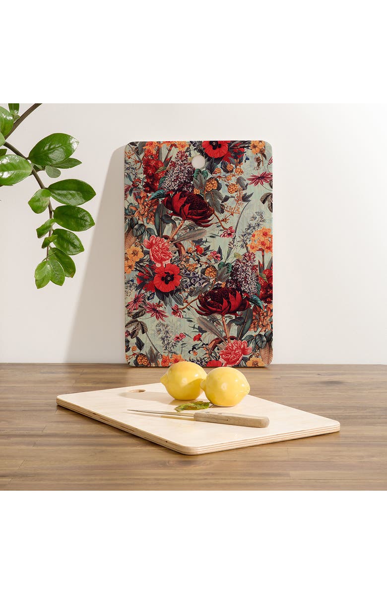 Deny Designs Burcu Korkmazyurek Romantic Garden Cutting Board, Alternate, color, Multi