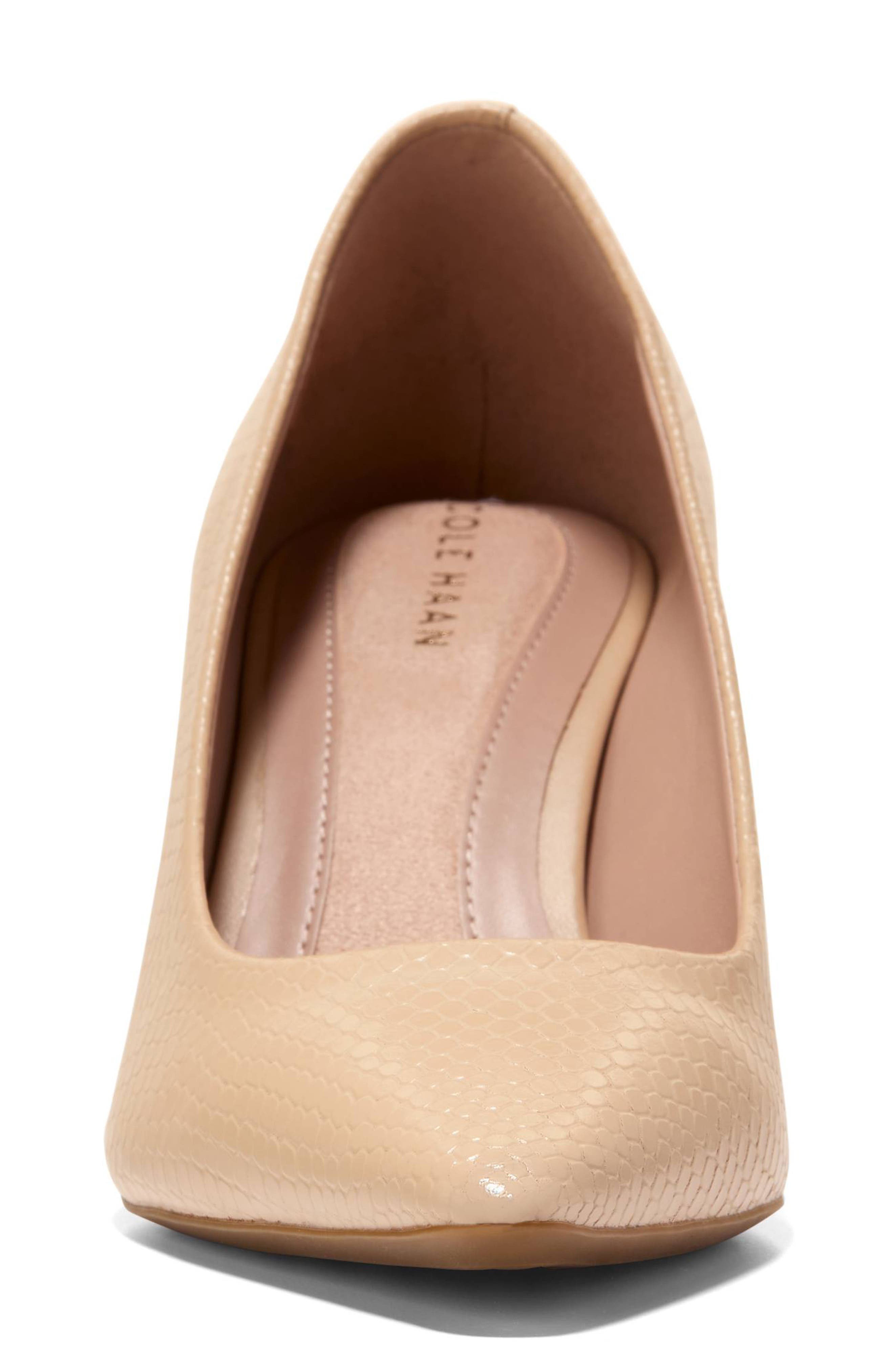 Cole Haan <p>Go-To Janey Croc Embossed Leather Pump (Women)</p>, Alternate, color, Soft Buff Snake Print Leather