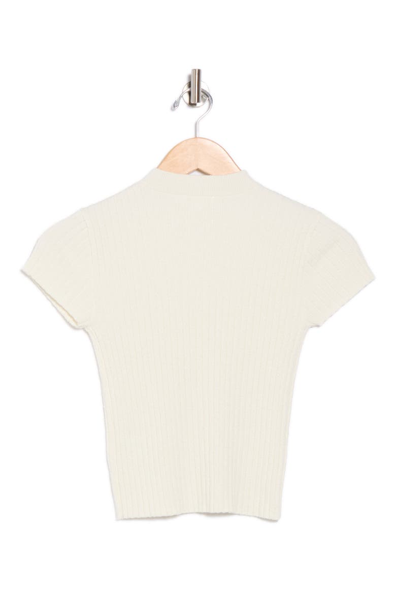 Terry Rib Mock Neck Top, Alternate, color, CLOUD WHITE
