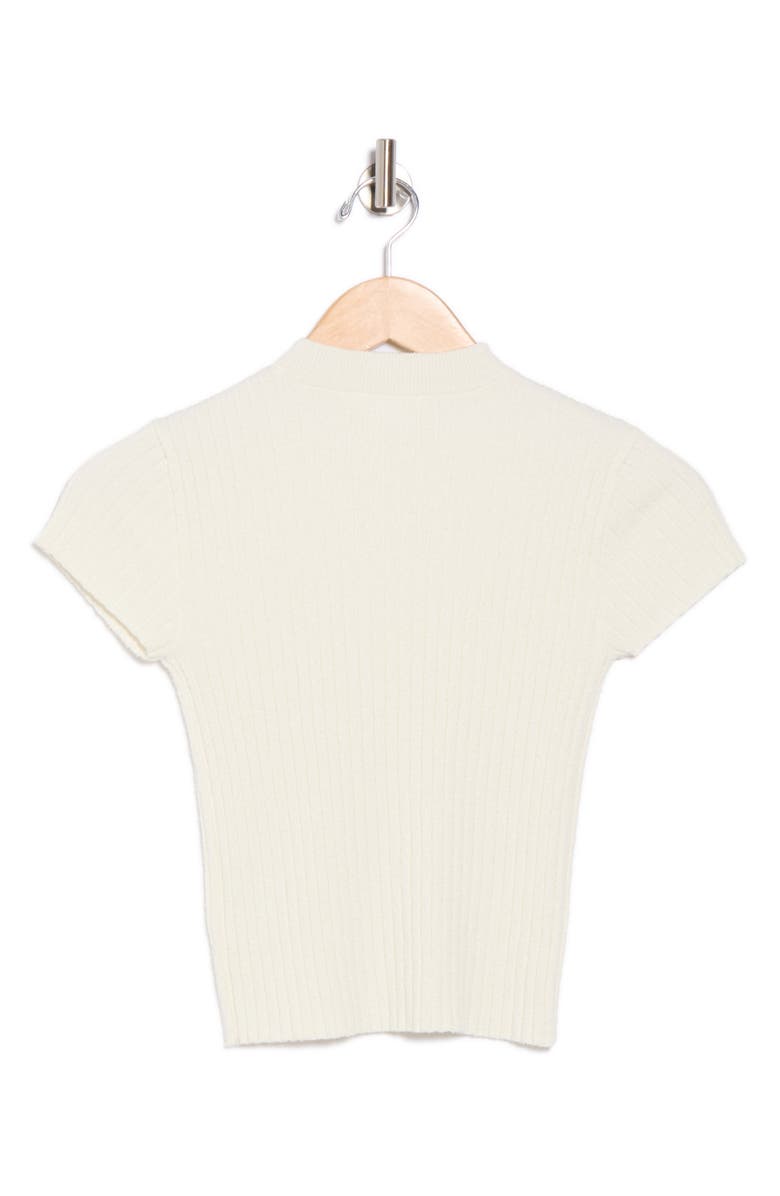 Good American Terry Rib Mock Neck Top, Alternate, color, Cloud White