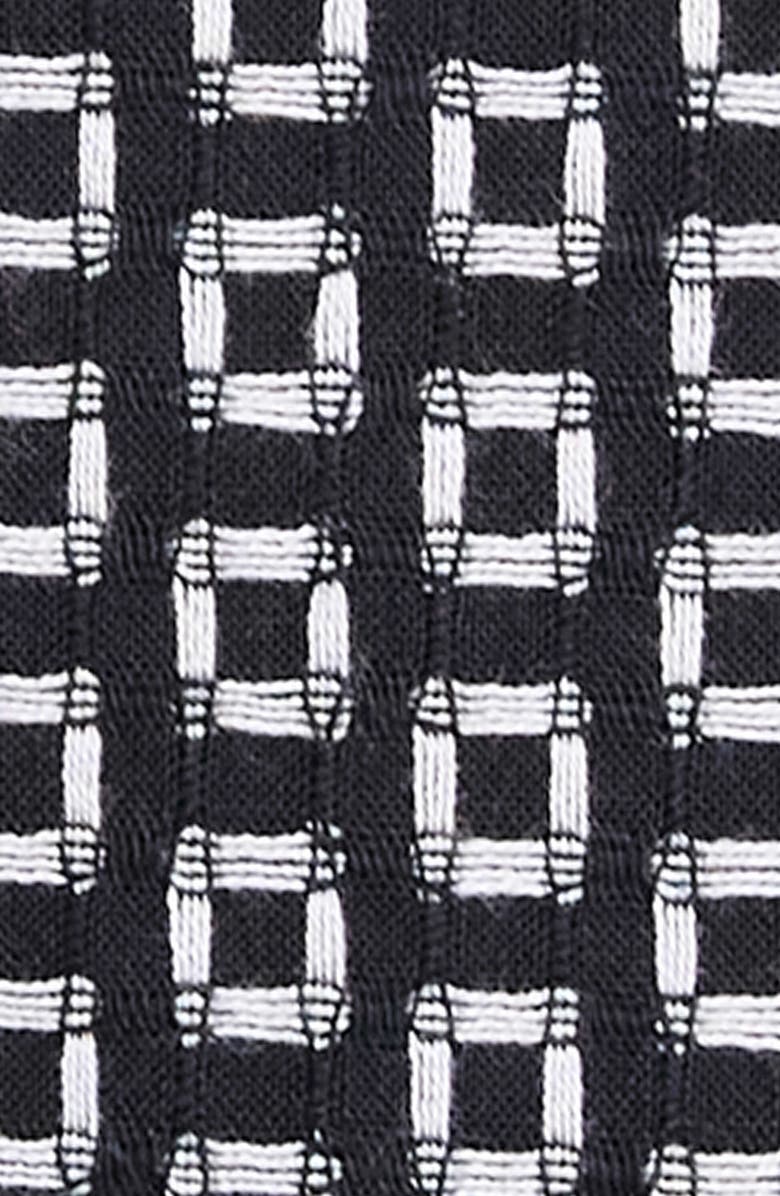 Theory Noll Gemometric Cotton Camp Shirt, Alternate, color, Black/ White