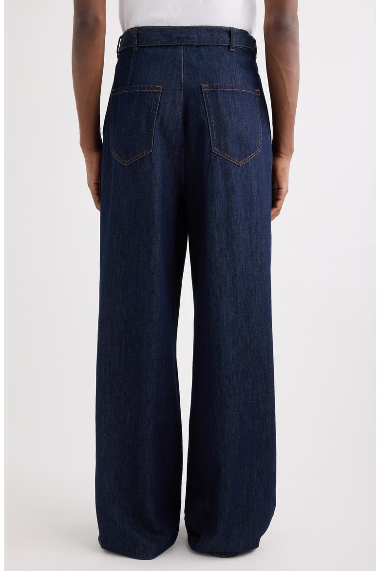 Preaches Belted Pleated Wide Leg Jeans, Alternate, color, INDIGO