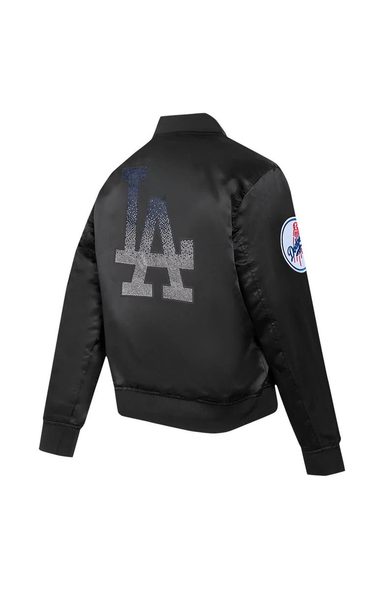 PRO STANDARD Women's Pro Standard Black Los Angeles Dodgers Rhinestone Satin Full-Snap Jacket, Alternate, color,