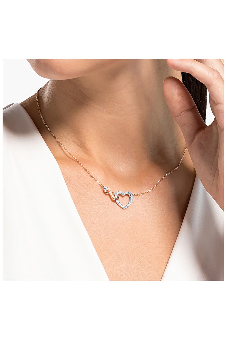 Hyperbola Swarovski Crystal Heart Necklace, Alternate, color, CRYSTAL